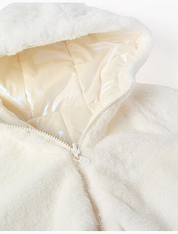 Giacca trapuntata reversibile con cappuccio e fodera in peluche