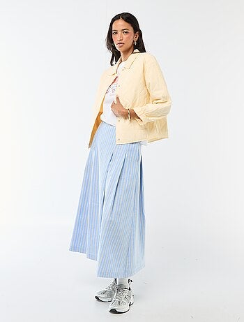 Giacca trapuntata tinta unita con colletto a camicia