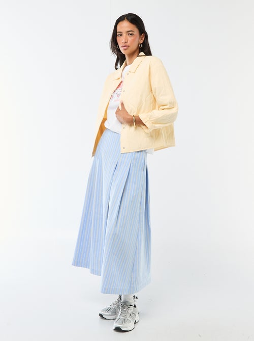 Giacca trapuntata tinta unita con colletto a camicia - Kiabi