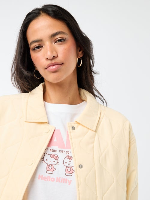 Giacca trapuntata tinta unita con colletto a camicia - Kiabi