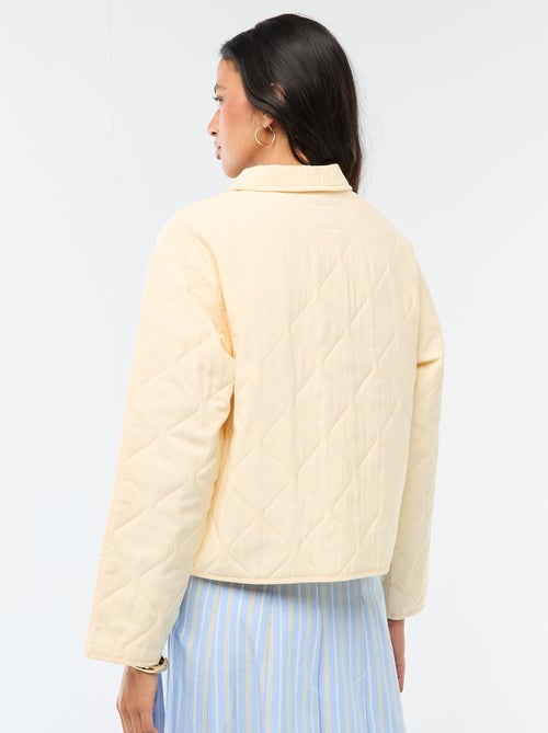 Giacca trapuntata tinta unita con colletto a camicia - Kiabi