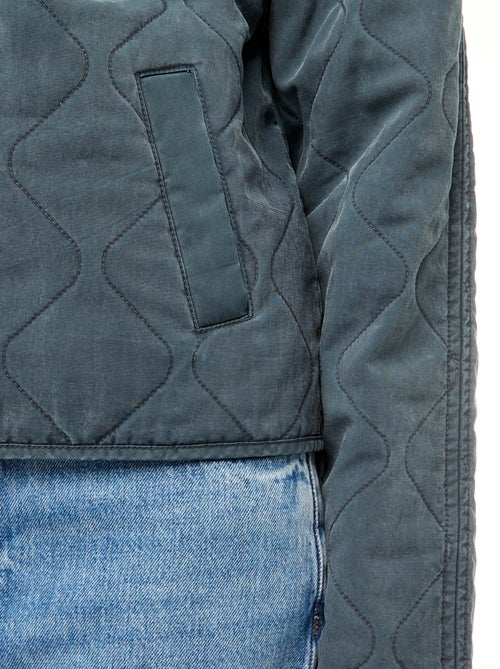 Giacca trapuntata tinta unita con colletto a camicia - Kiabi