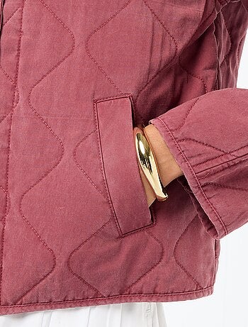 Giacca trapuntata tinta unita con colletto a camicia