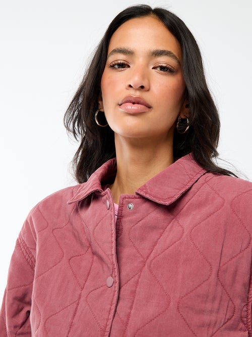 Giacca trapuntata tinta unita con colletto a camicia - Kiabi