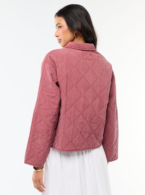 Giacca trapuntata tinta unita con colletto a camicia - Kiabi