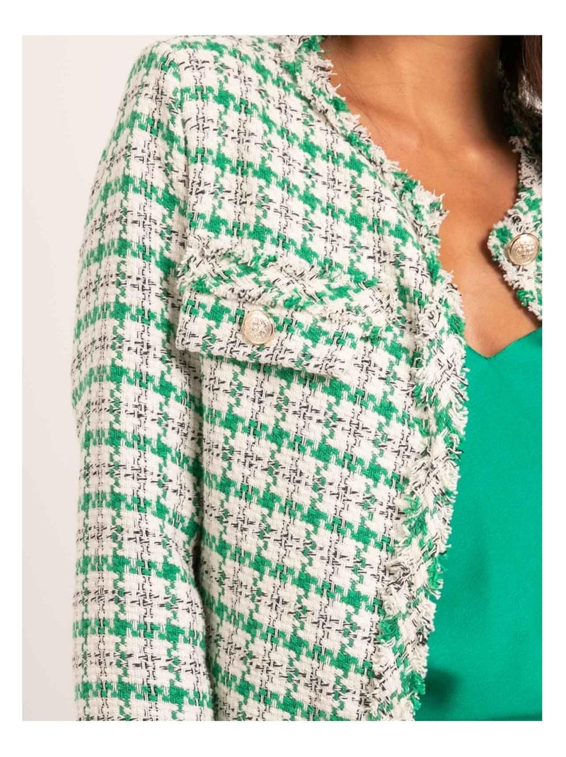 Giacca tweed ULMAN Verde - Kiabi