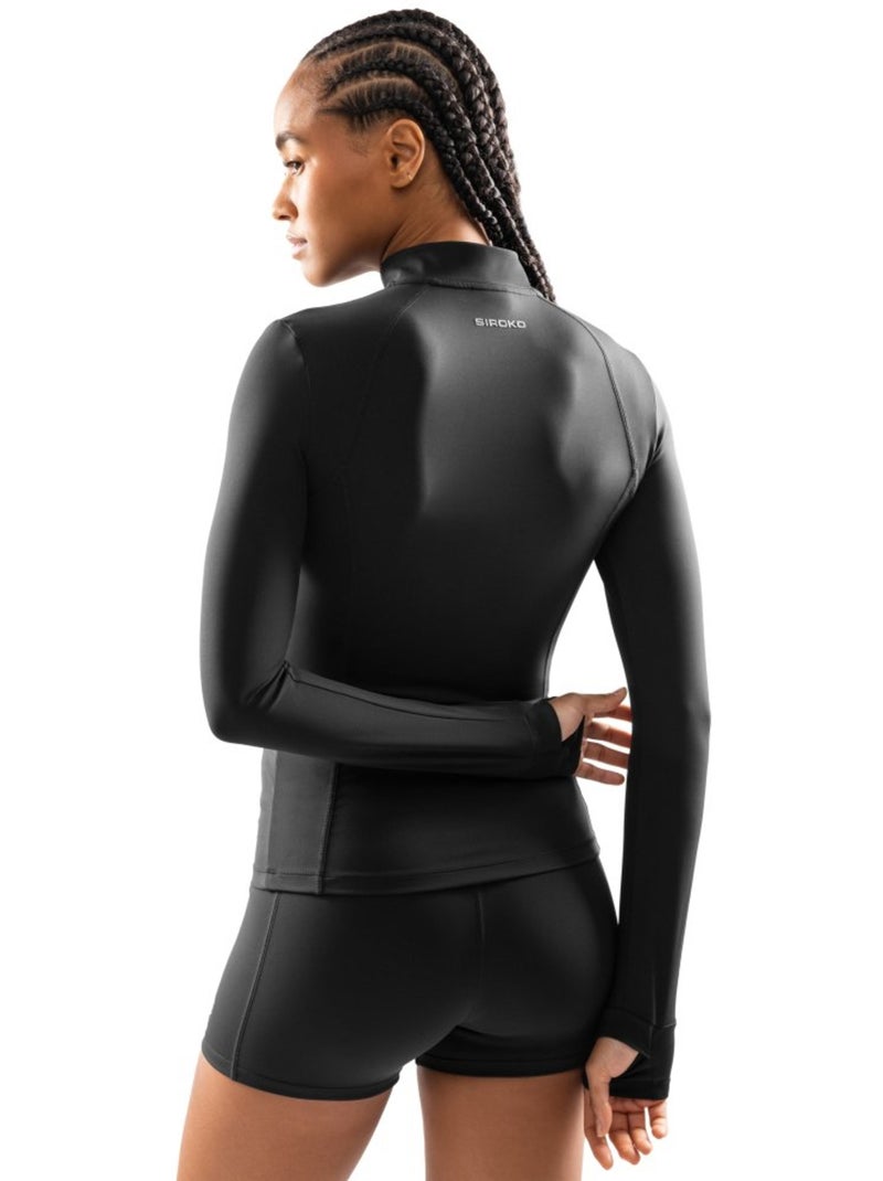 Giacca ultraleggera da allenamento con zip integrale da donna fitness donna mome Nero - Kiabi