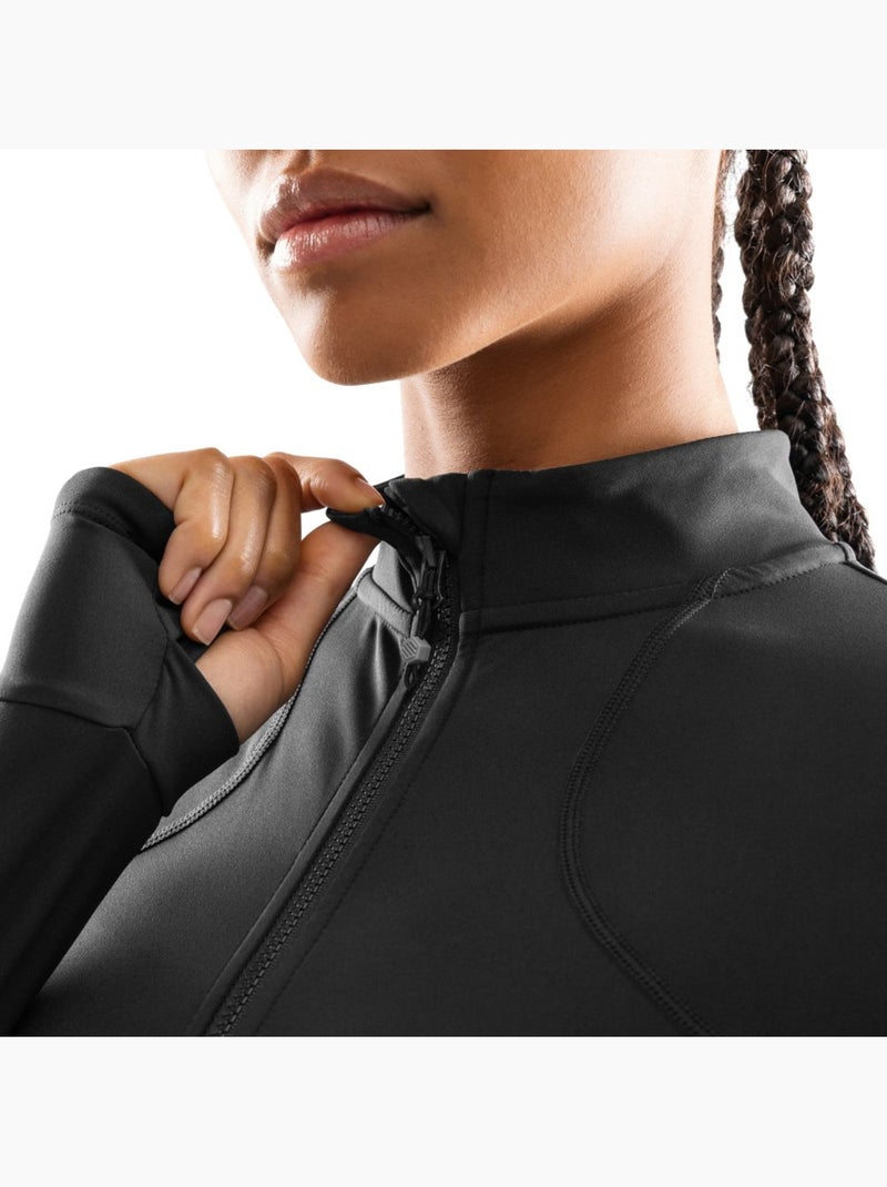Giacca ultraleggera da allenamento con zip integrale da donna fitness donna mome Nero - Kiabi
