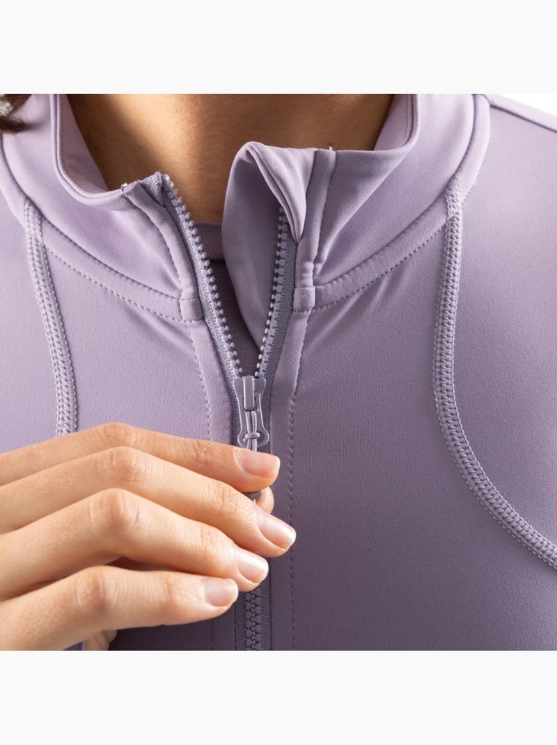 Giacca ultraleggera da allenamento con zip integrale da donna fitness donna nusa Viola - Kiabi