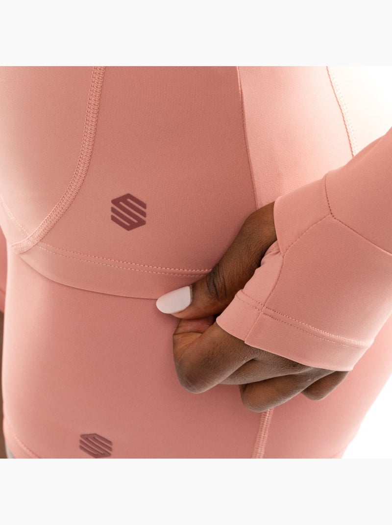 Giacca ultraleggera da allenamento con zip integrale da donna fitness donna peli Corallo - Kiabi