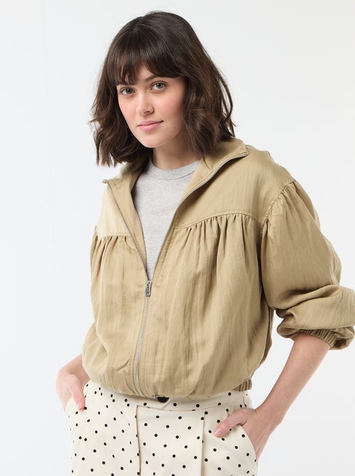 Giacca unita con zip e maniche a sbuffo - Kiabi