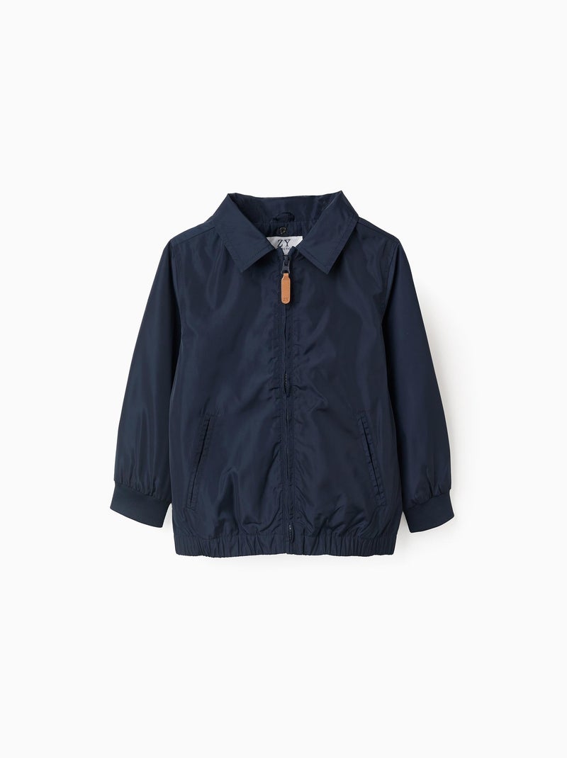 Giacca windbreaker con hood rimovibile Blu scuro - Kiabi