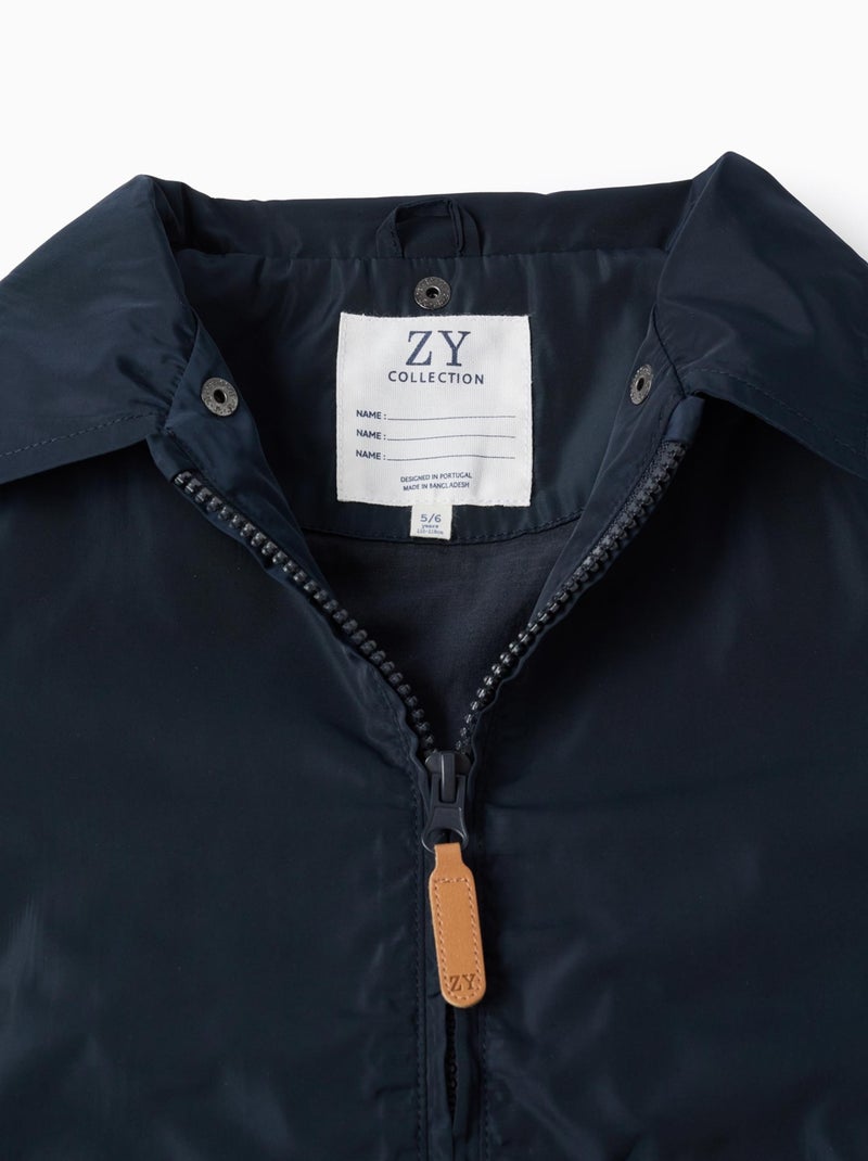 Giacca windbreaker con hood rimovibile Blu scuro - Kiabi