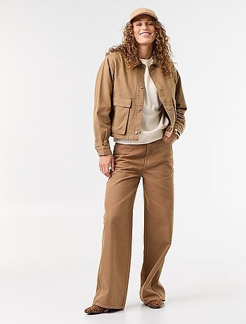 Giacca workwear in denim e collo in velluto