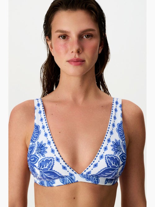 Giana top bikini con scollo a v profondo e floreale penti - Kiabi