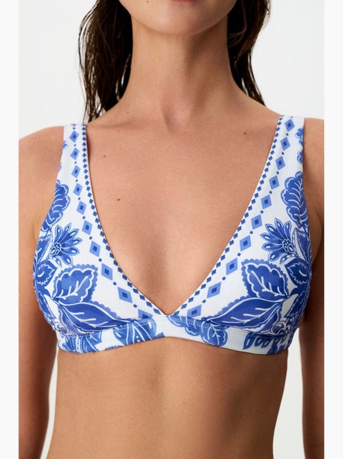 Giana top bikini con scollo a v profondo e floreale penti - Kiabi