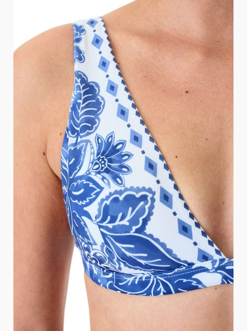 Giana top bikini con scollo a v profondo e floreale penti - Kiabi