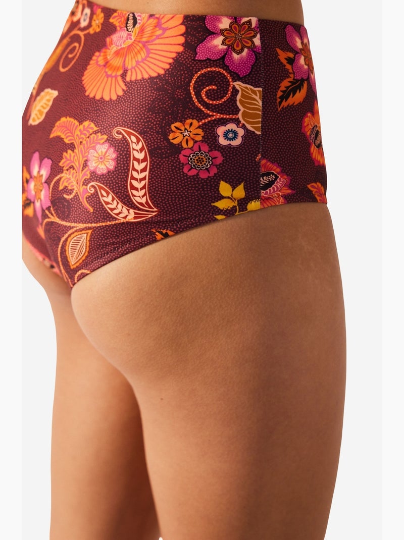 Gianna slip bikini a vita alta fantasia penti Rosso bordeaux - Kiabi