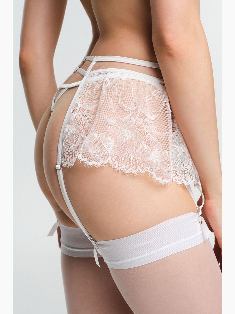 Giarrettiera lilya in pizzo effetto consumato penti Bianco - Kiabi