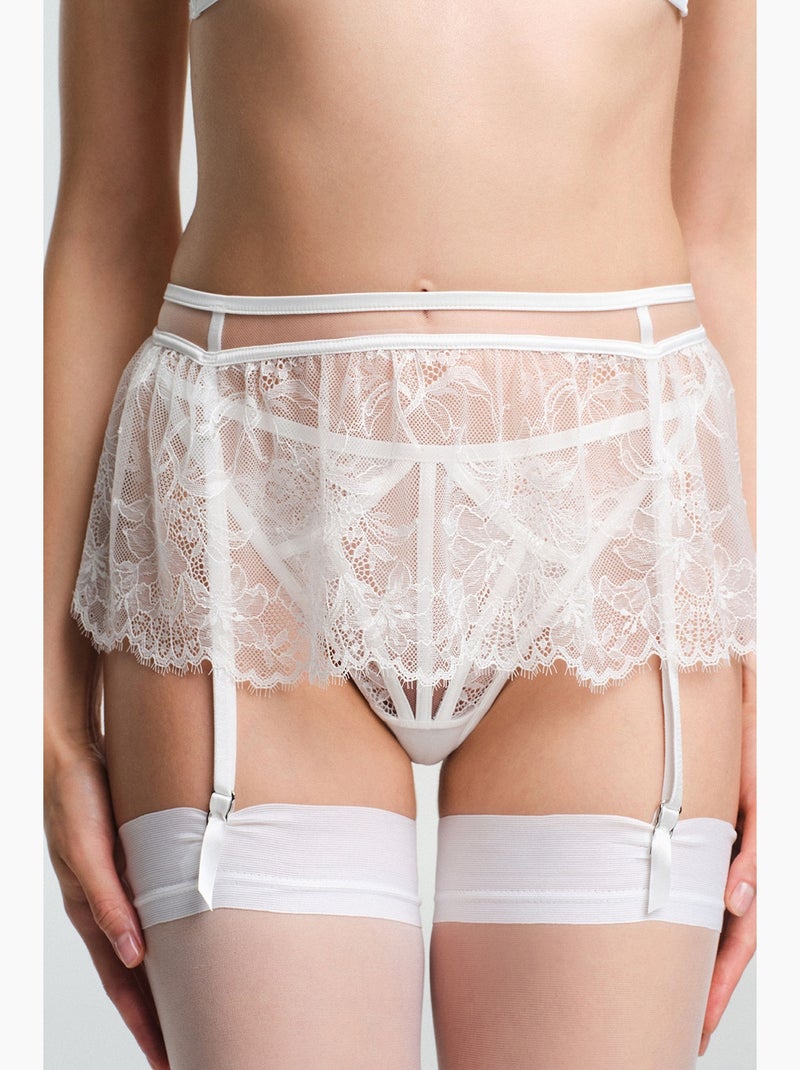 Giarrettiera lilya in pizzo effetto consumato penti Bianco - Kiabi
