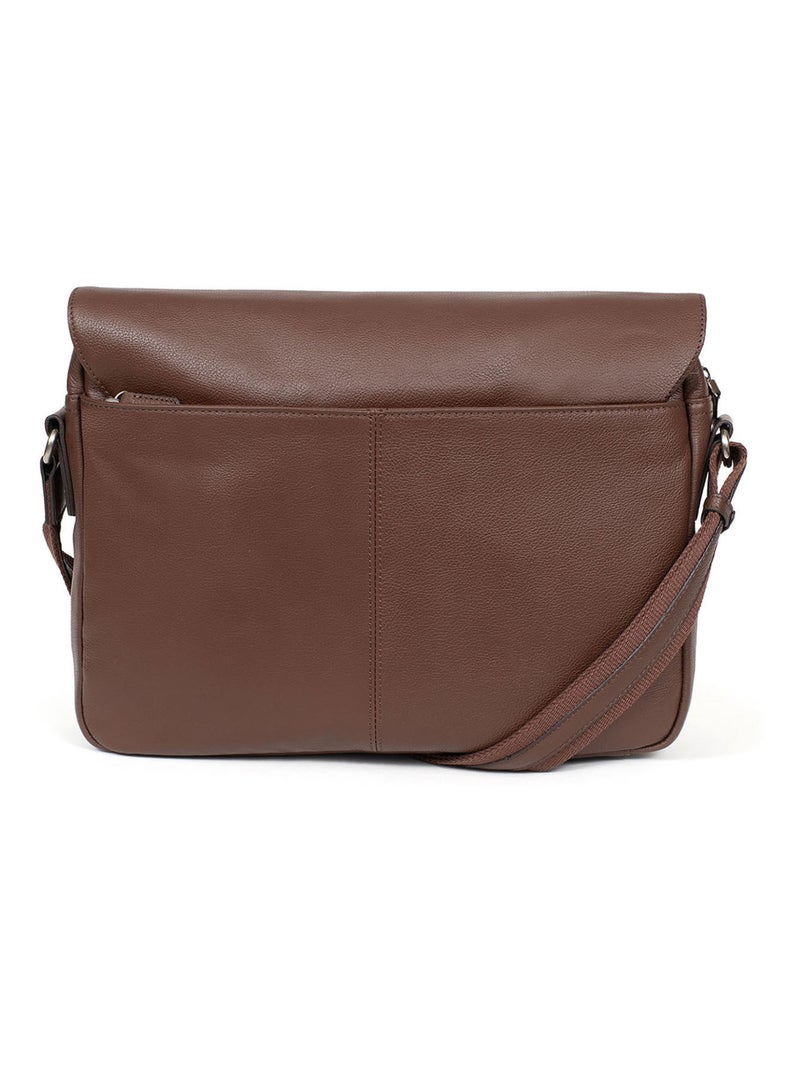 Gibecière - 13" & a4 - pelle confort hexagona Marrone cioccolato - Kiabi