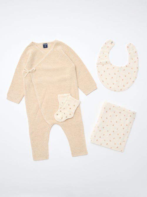 GIFTBOX Tutina + calzino + mussola + bavaglino - Kiabi