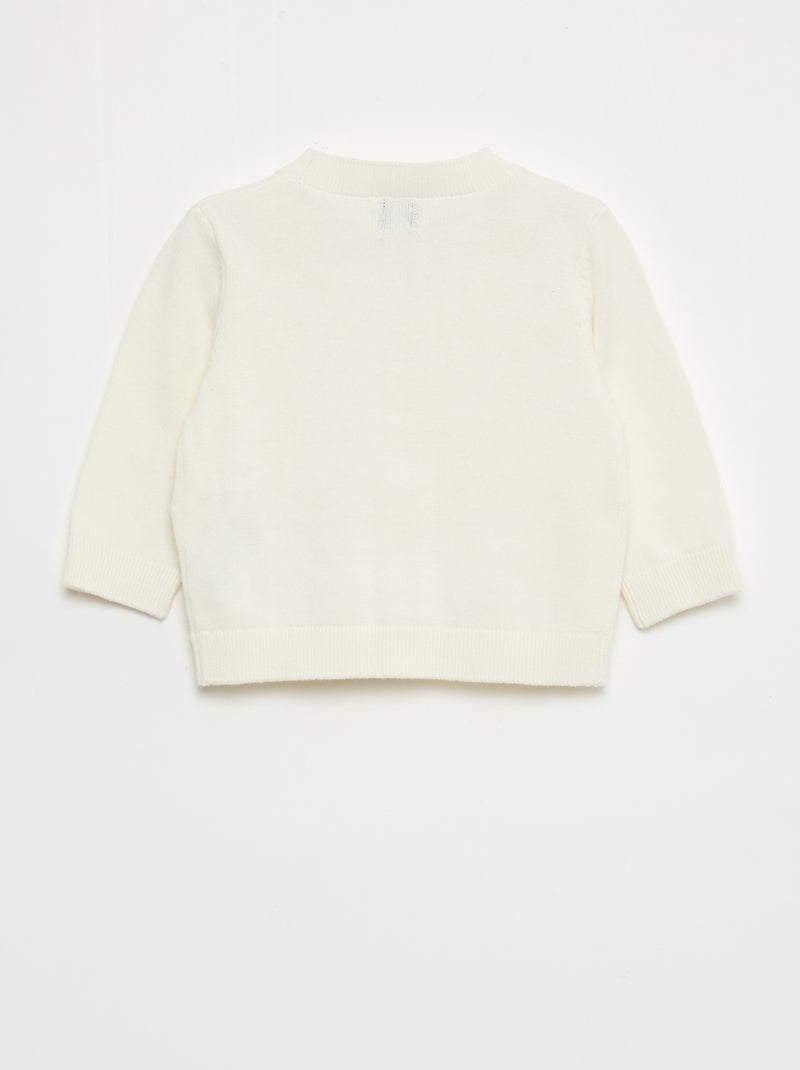 Gilet a maglia fine con scollo a V Bianco - Kiabi