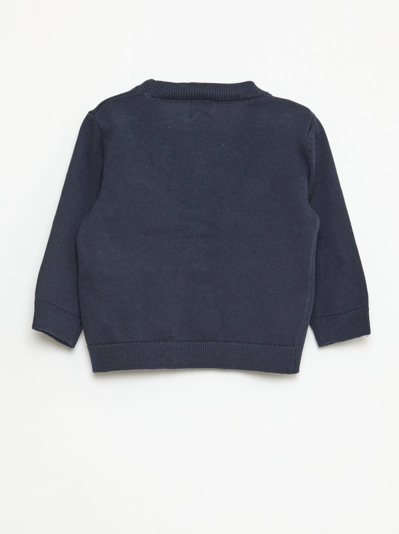 Gilet a maglia fine con scollo a V Blu - Kiabi