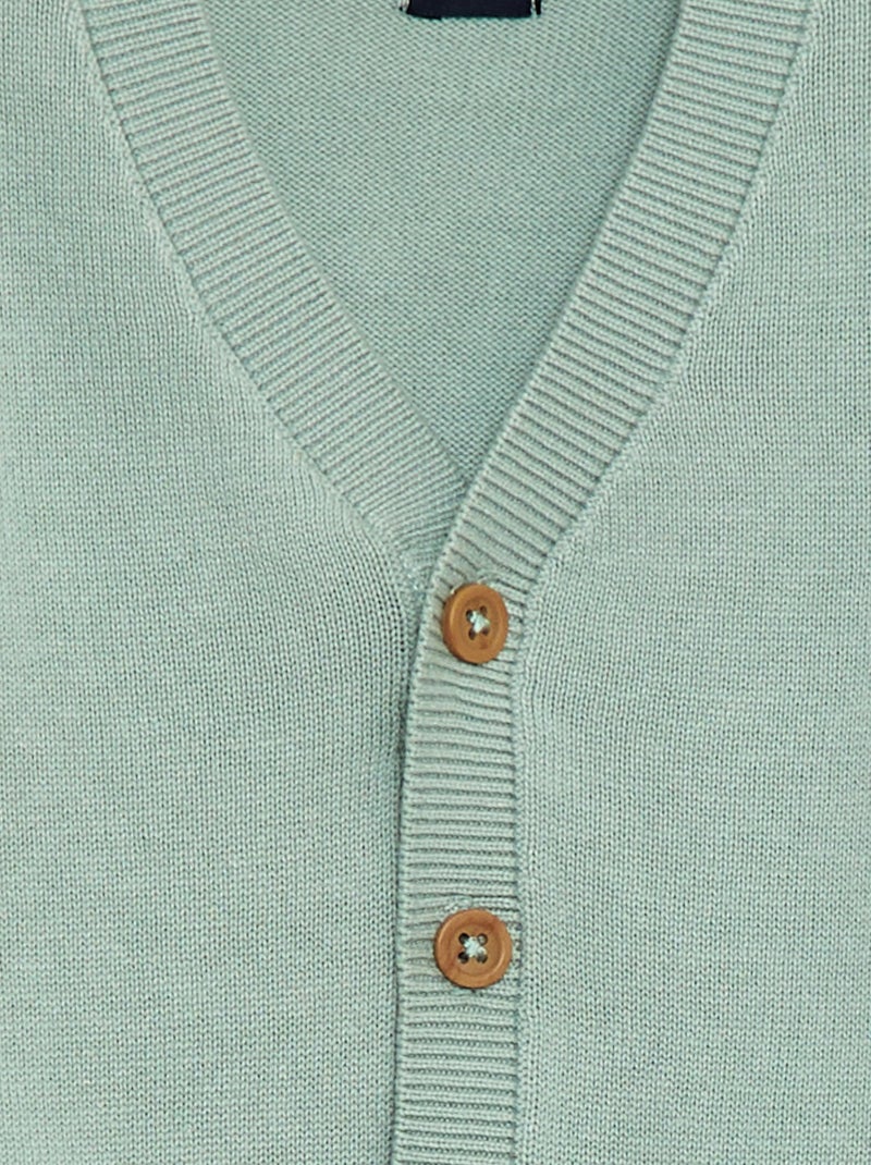 Gilet a maglia fine con scollo a V Blu - Kiabi