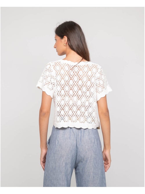 Gilet a maniche corte all'uncinetto KACHOU - Kiabi