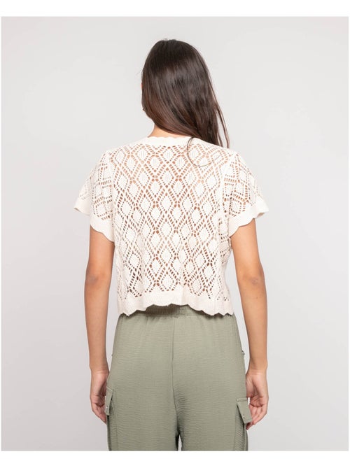 Gilet a maniche corte all'uncinetto KACHOU - Kiabi