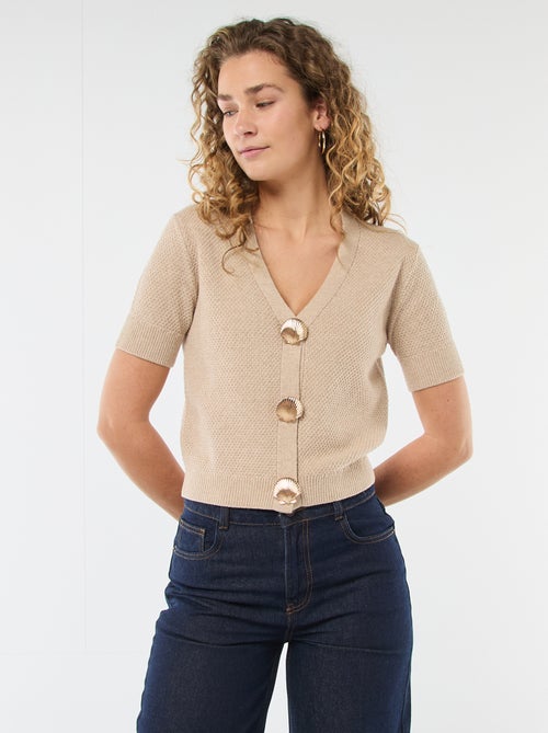 Gilet a maniche corte con bottoni fantasia - Kiabi