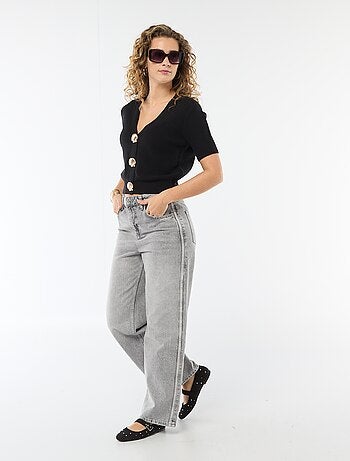 Gilet a maniche corte con bottoni fantasia