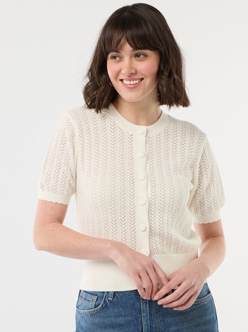 Gilet a maniche corte in maglia traforata - Kiabi