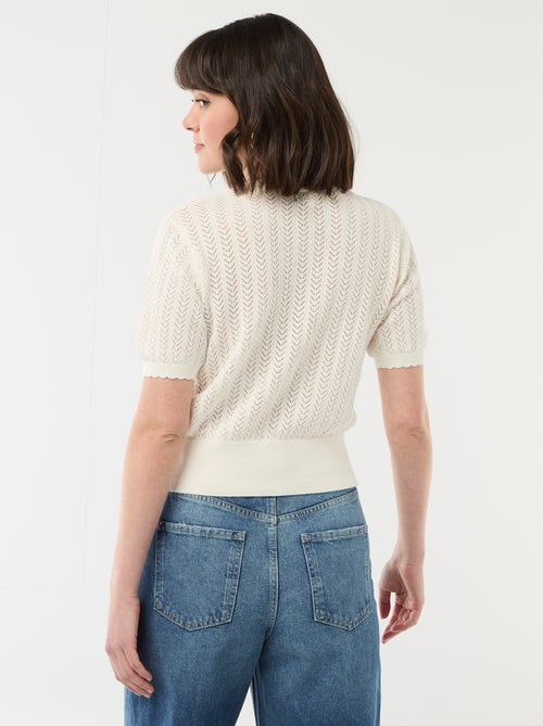 Gilet a maniche corte in maglia traforata - Kiabi