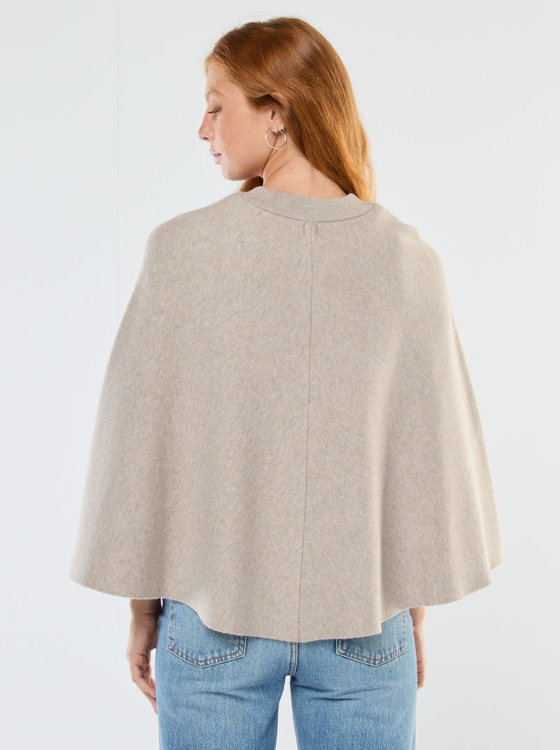Gilet a mantella con bottoni dorati Beige - Kiabi
