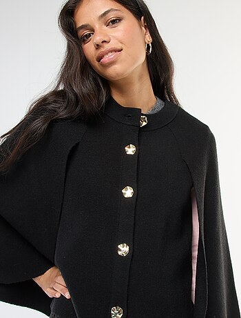 Gilet a mantella con bottoni dorati