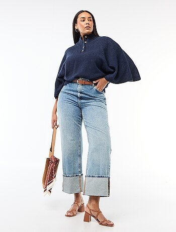 Gilet a mantella in maglia a punto grosso