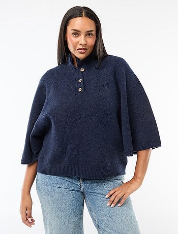 Gilet a mantella in maglia a punto grosso