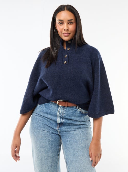 Gilet a mantella in maglia a punto grosso - Kiabi