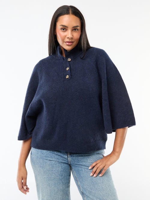 Gilet a mantella in maglia a punto grosso - Kiabi