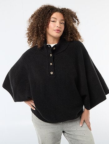 Gilet a mantella in maglia a punto grosso