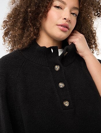 Gilet a mantella in maglia a punto grosso