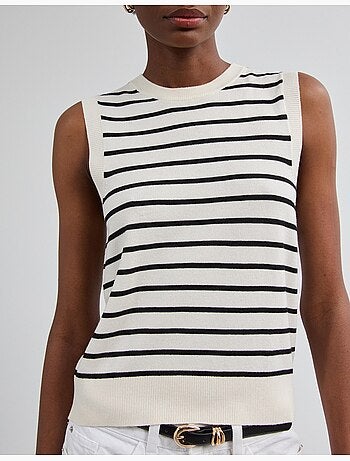 Gilet a righe a maglia, mo fashion