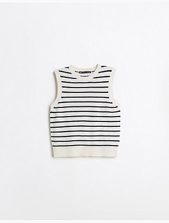 Gilet a righe a maglia, mo fashion