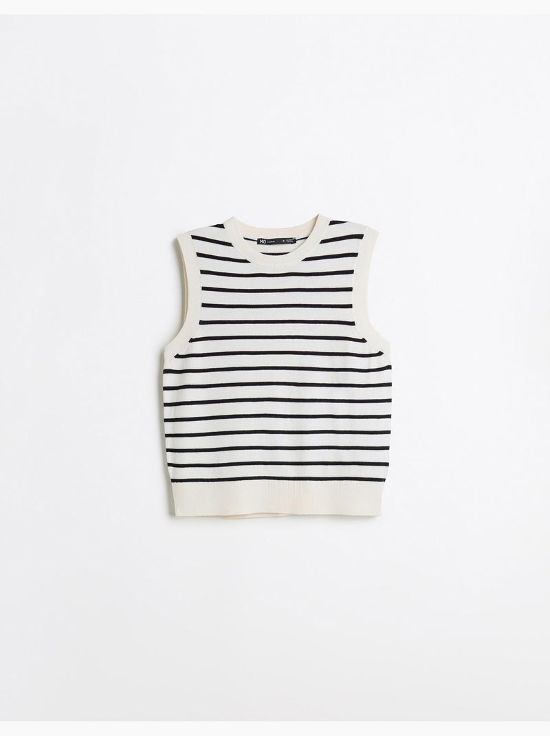 Gilet a righe a maglia, mo fashion Ecru - Kiabi