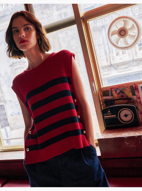 Gilet a righe a maglia, mo fashion - Kiabi