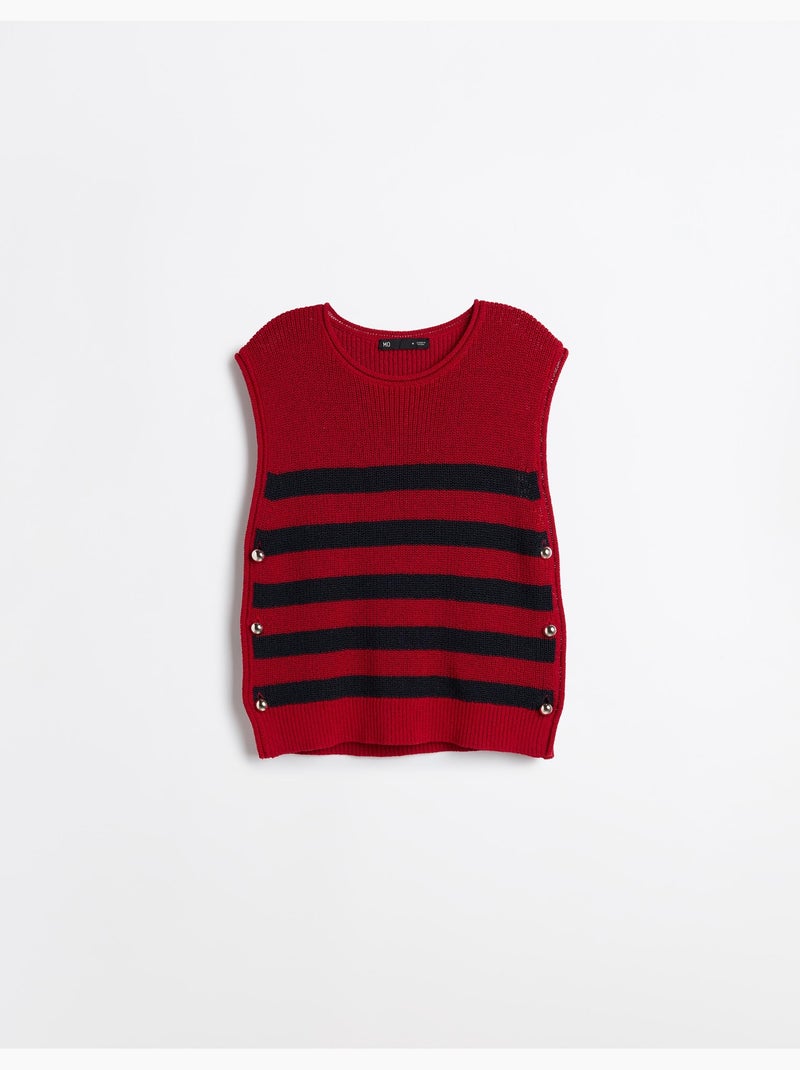 Gilet a righe a maglia, mo fashion Rosso - Kiabi