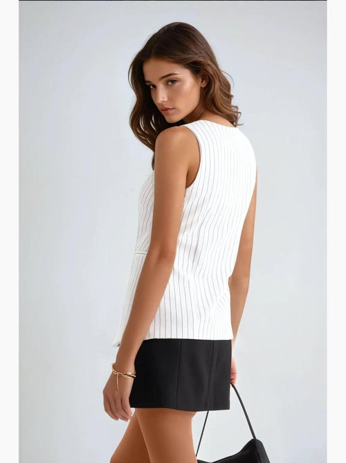 Gilet a righe con scollo rotondo e bottoni hiccup - Kiabi