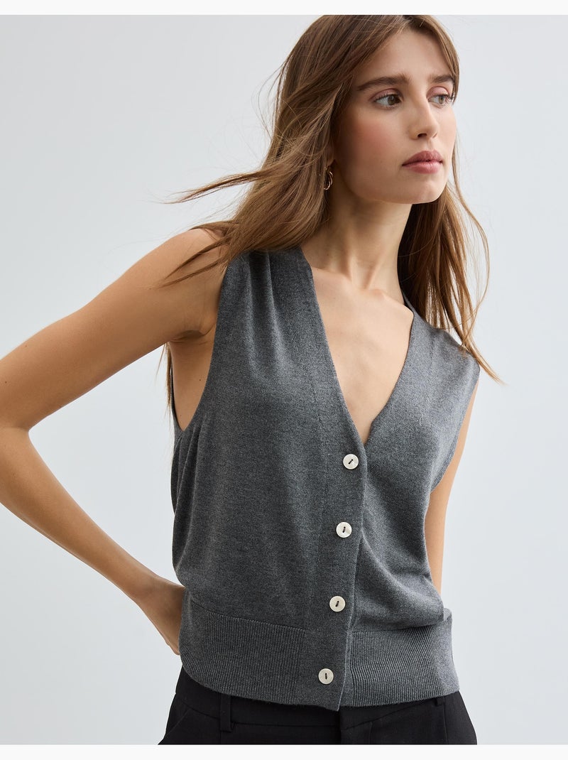 Gilet a scollo a V, MO Fashion Grigio - Kiabi